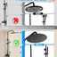 Set ducha exterior 3 funciones termómetro válvula latón 10"