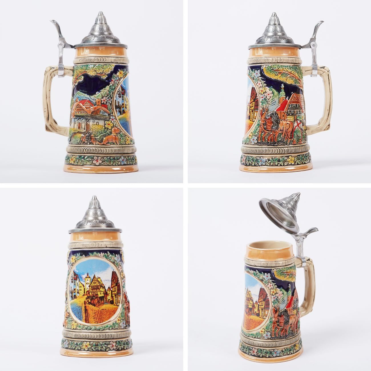 Taza Viking Tankard con Tapa 0.6L para Hombres