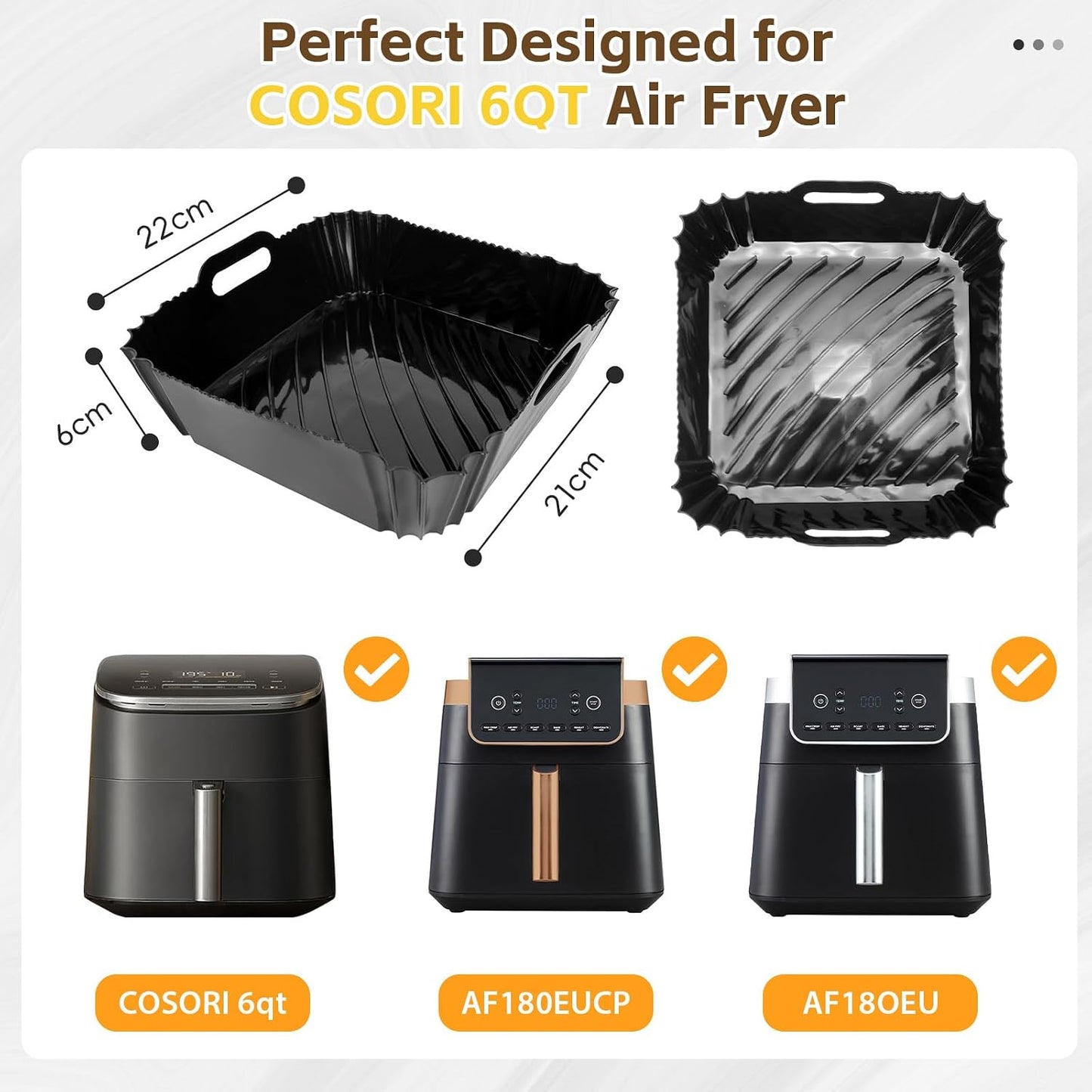 Accesorios silicona freidora aire Cosori 6qt Turbo