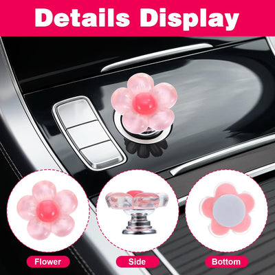 2 Pzas Cubierta Botón Arranque Resina Rosa Decoración Coche