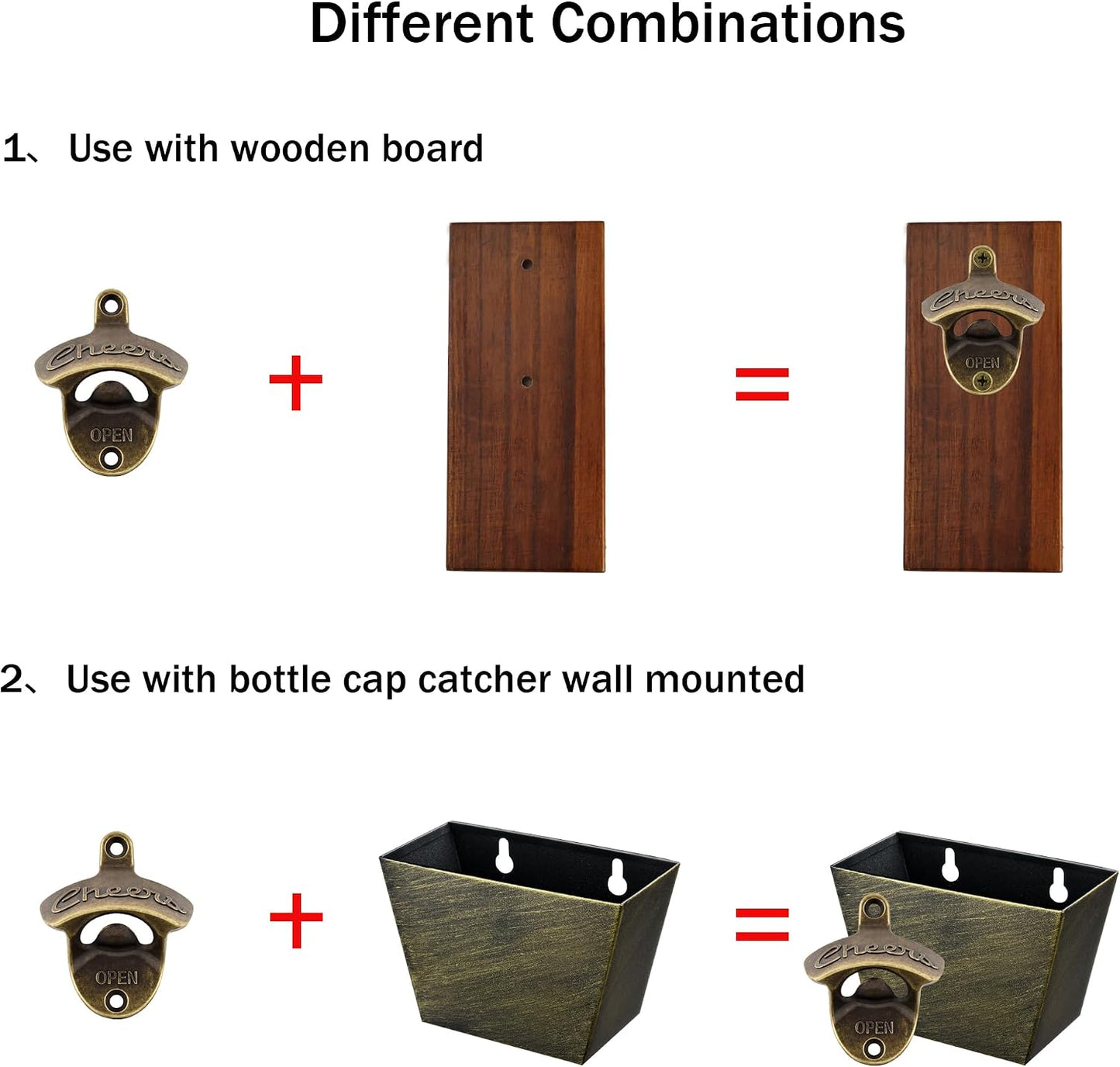 Abrebotellas bronce antiguo para pared y mesa set 6