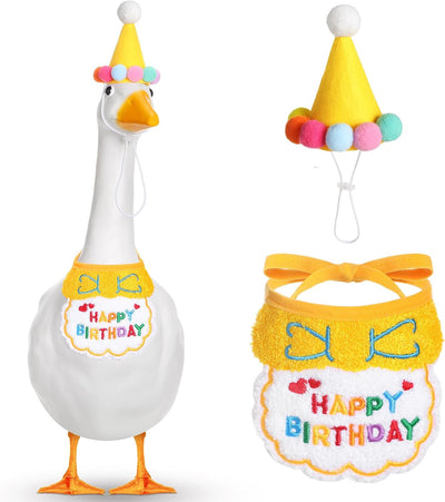 Traje ganso cumpleaños con sombrero pato plástico 17"