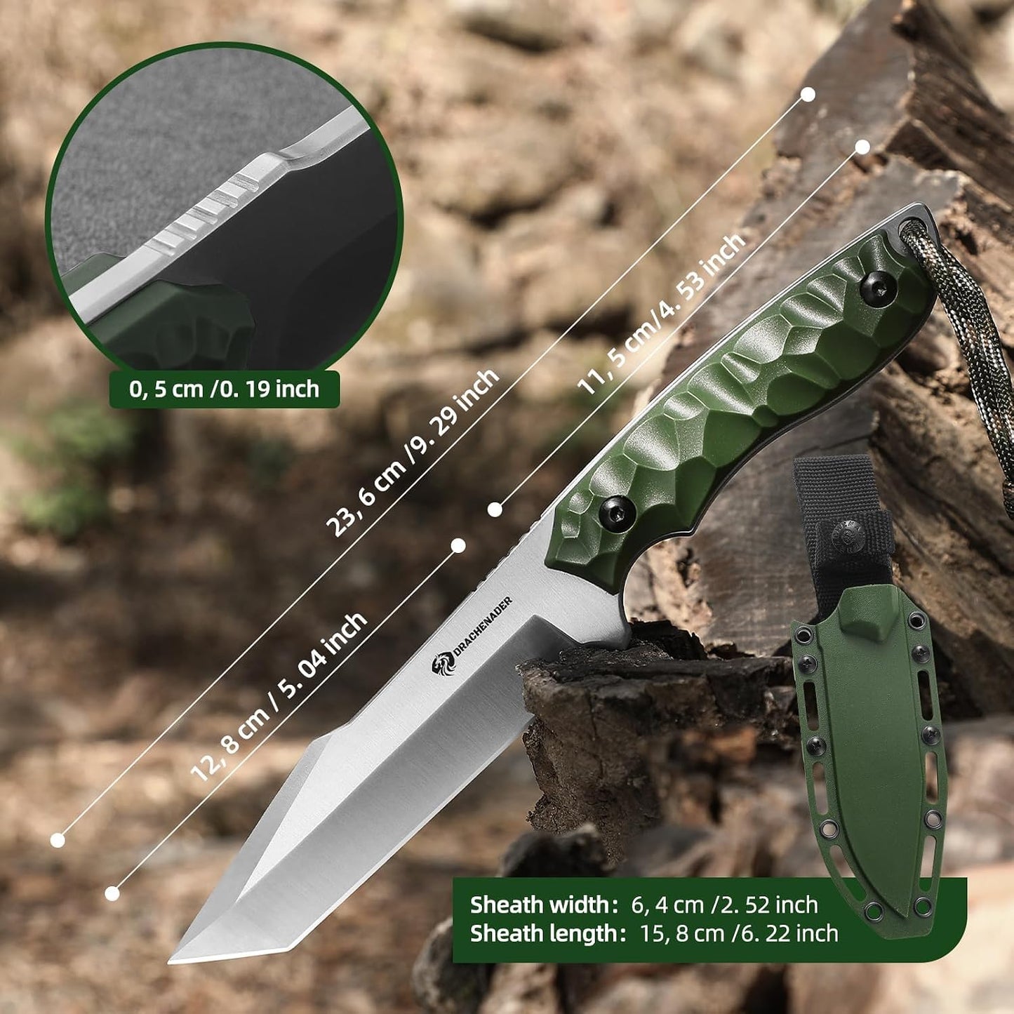 Cuchillo Táctico Tanto 9.29" Acero 5Cr14MoV Funda ABS