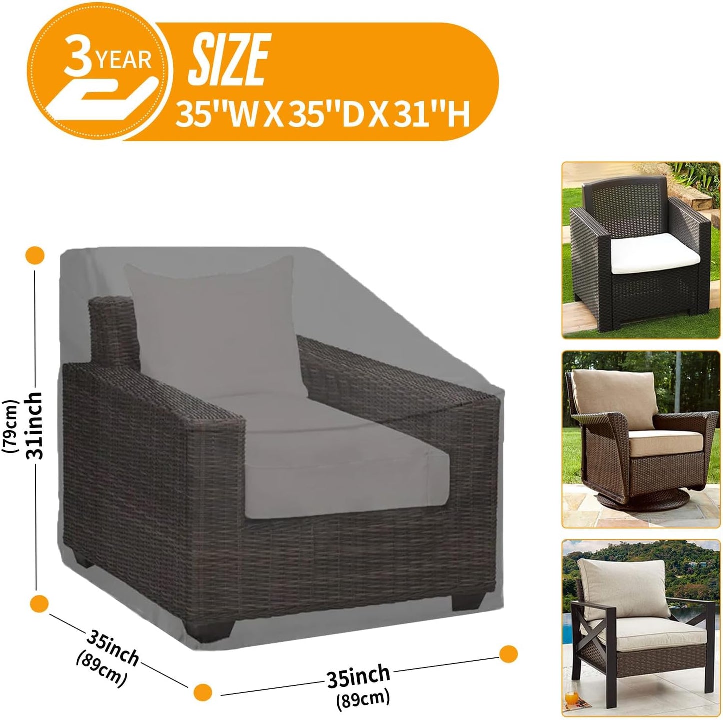 Fundas impermeables sillas patio 2 pzas resistentes UV