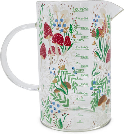 Taza medida hongo vidrio 1000ml cocina cottagecore