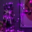 Set 200 Luces LED Navidad Moradas Cable Negro 33pies UL