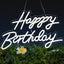 Letrero neón feliz cumpleaños con luz LED USB