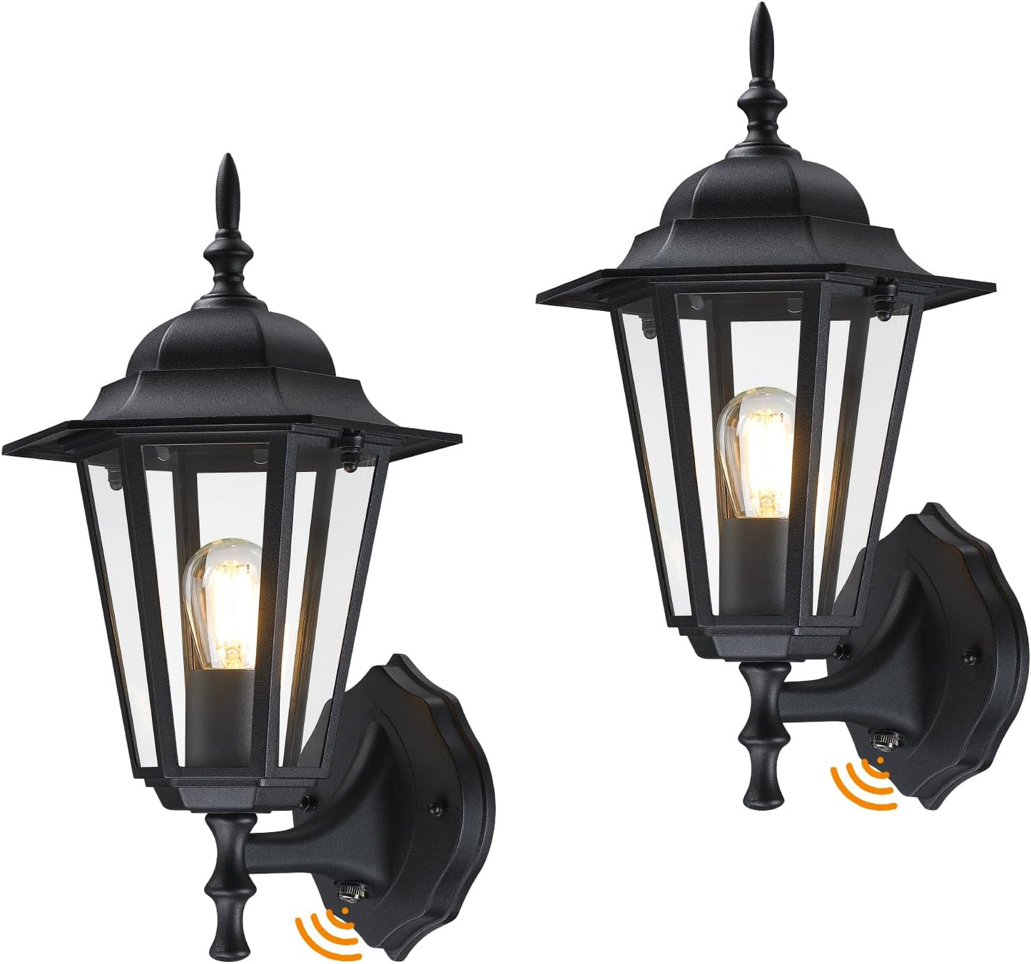 Aplique pared exterior luz aluminio negro vidrio