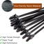 50 Bridas Cables 8.3x0.2pulg Negro Resistente