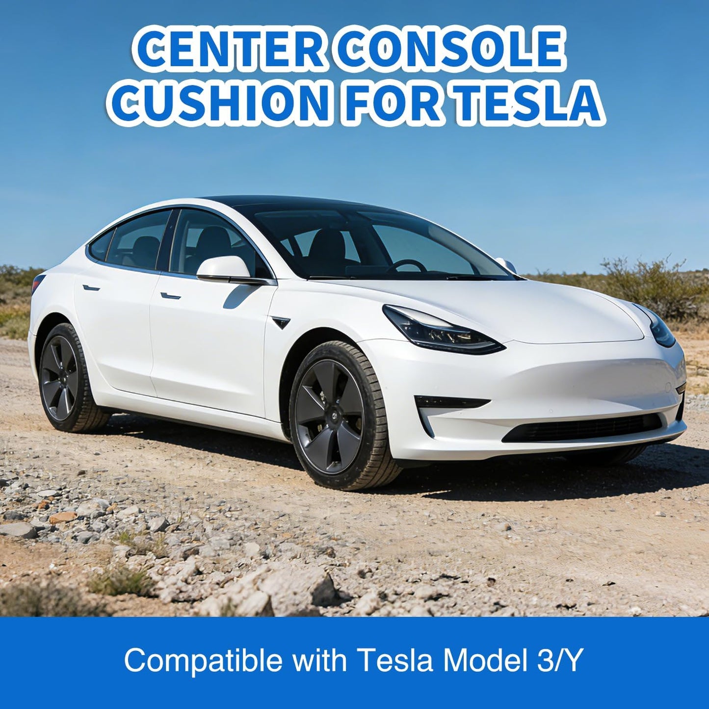 Funda consola central cojín cuero vegano Tesla Model 3 Y