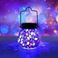 Farol solar mosaico impermeable luz morada decoración exterior