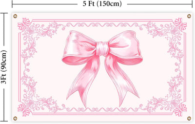 Tapiz coqueta lazo rosa 3x5ft banderas para habitación