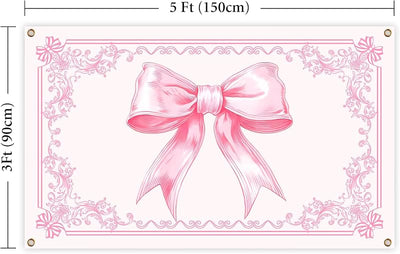 Tapiz coqueta lazo rosa 3x5ft banderas para habitación