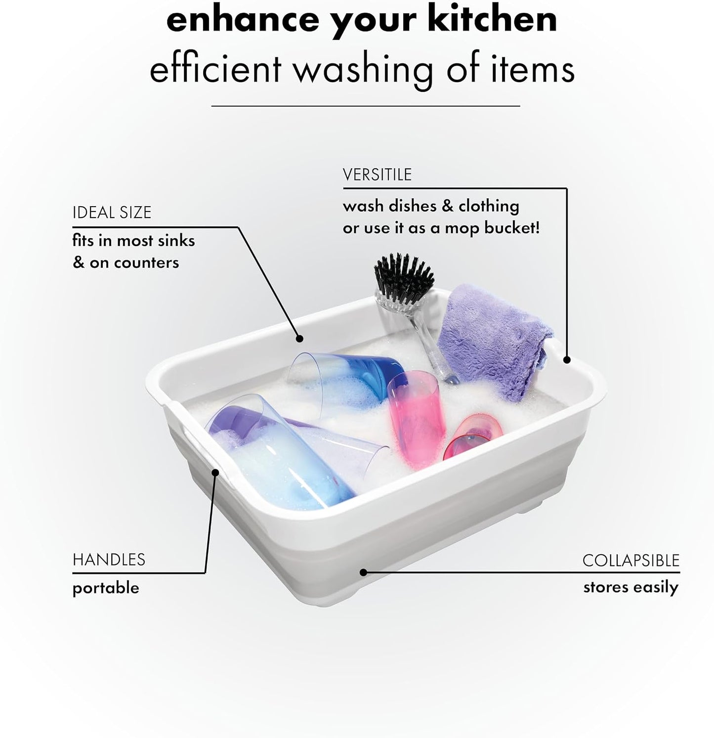 Lavabo plegable cocina campamento asas blancas