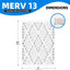 6 Pzas Filtro aire caldera MERV 13 34,9x75,6x1,9cm
