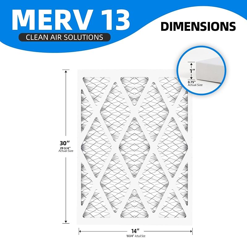 6 Pzas Filtro aire caldera MERV 13 34,9x75,6x1,9cm
