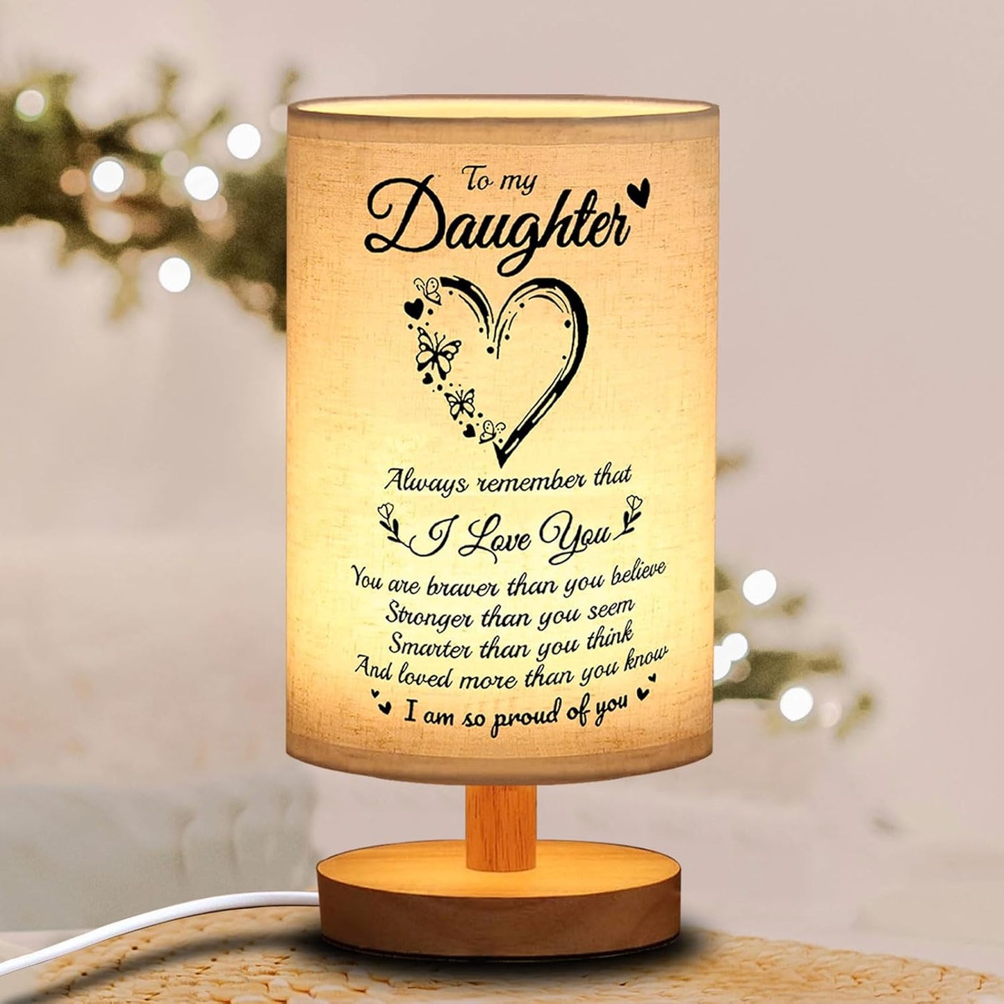 Lámpara de Mesa Regalo Mamá Papá Hija