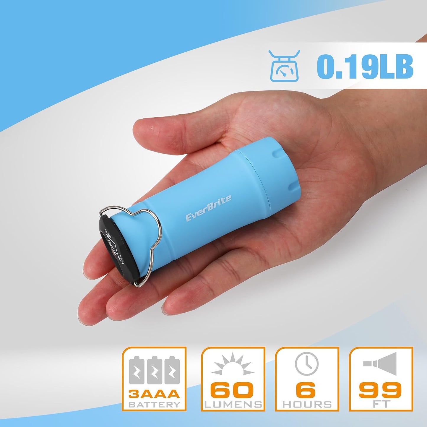 Linterna 2en1 con zoom 3 modos para acampar emergencia