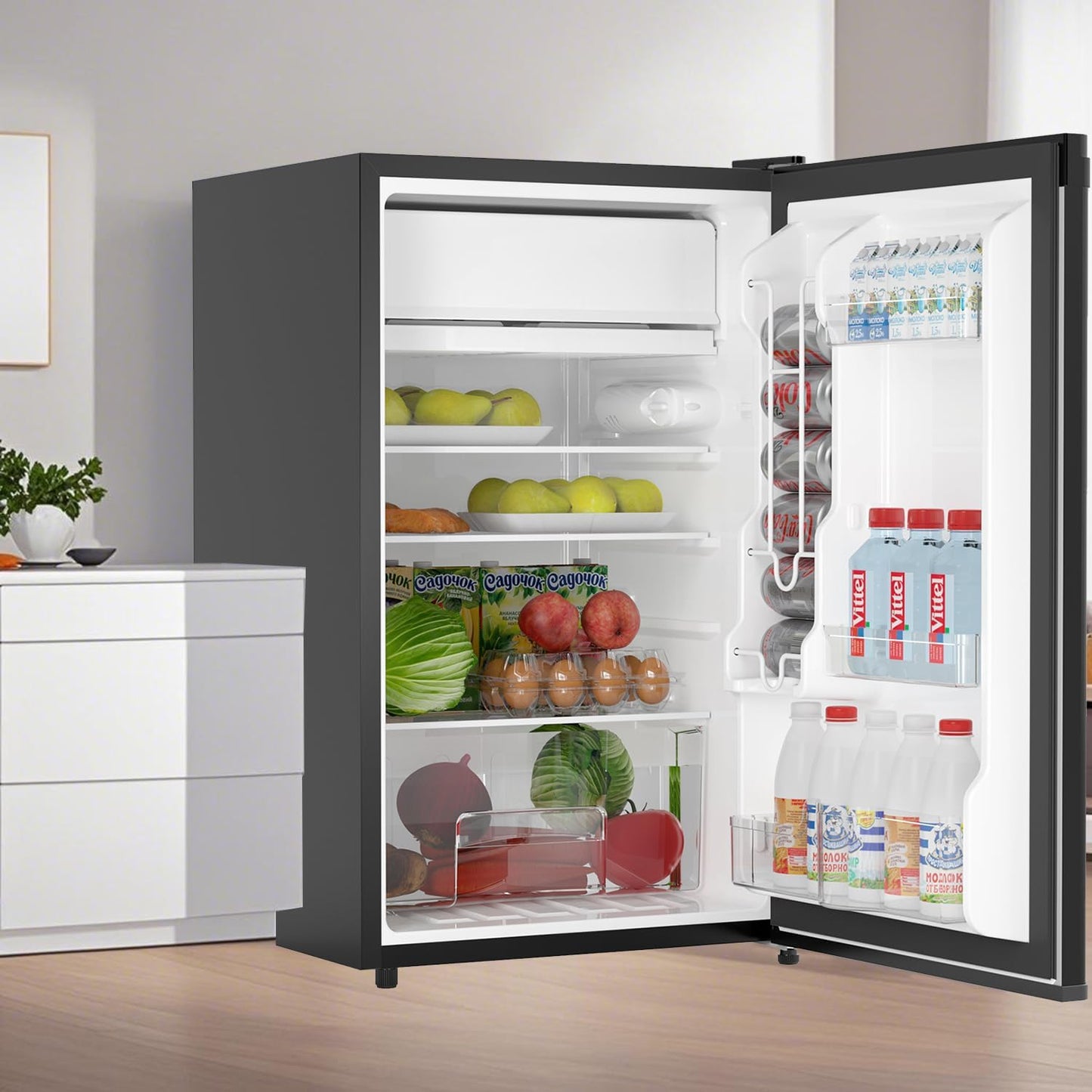 Mini refrigerador 4.3 pies cúbicos con congelador solo puerta
