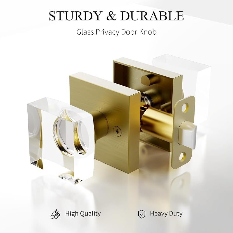 Perilla puerta latón antiguo cristal manija cuadrada