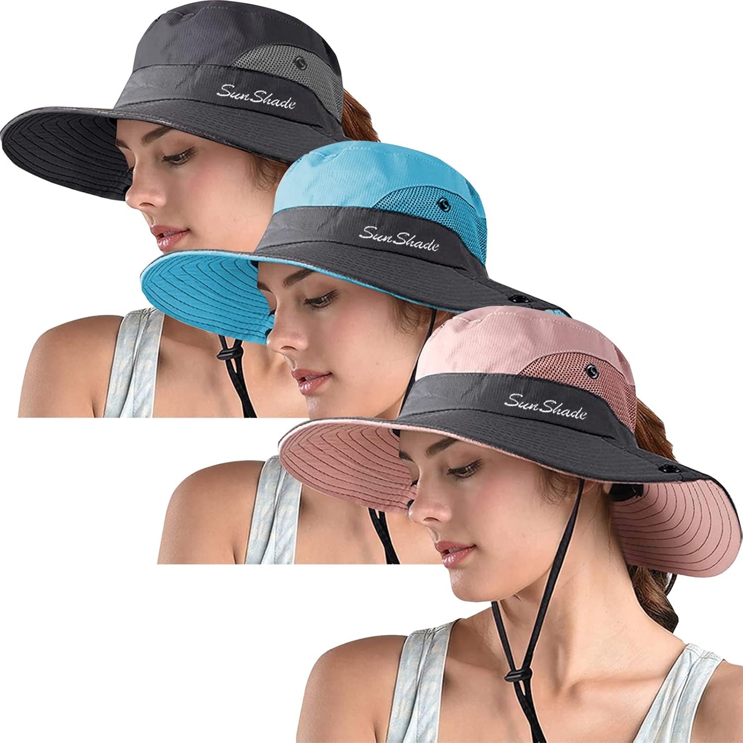 Sombrero safari mujer ala ancha UV plegable playa verano