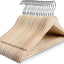 Perchas madera prémium 18uds gancho 360° muescas hombro