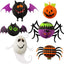 6 Faroles Halloween 3D Panal Abeja Murciélago Calabaza Plegable