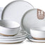 Set 18 Pzas Vajilla Gres Moteado Resiste Rayones
