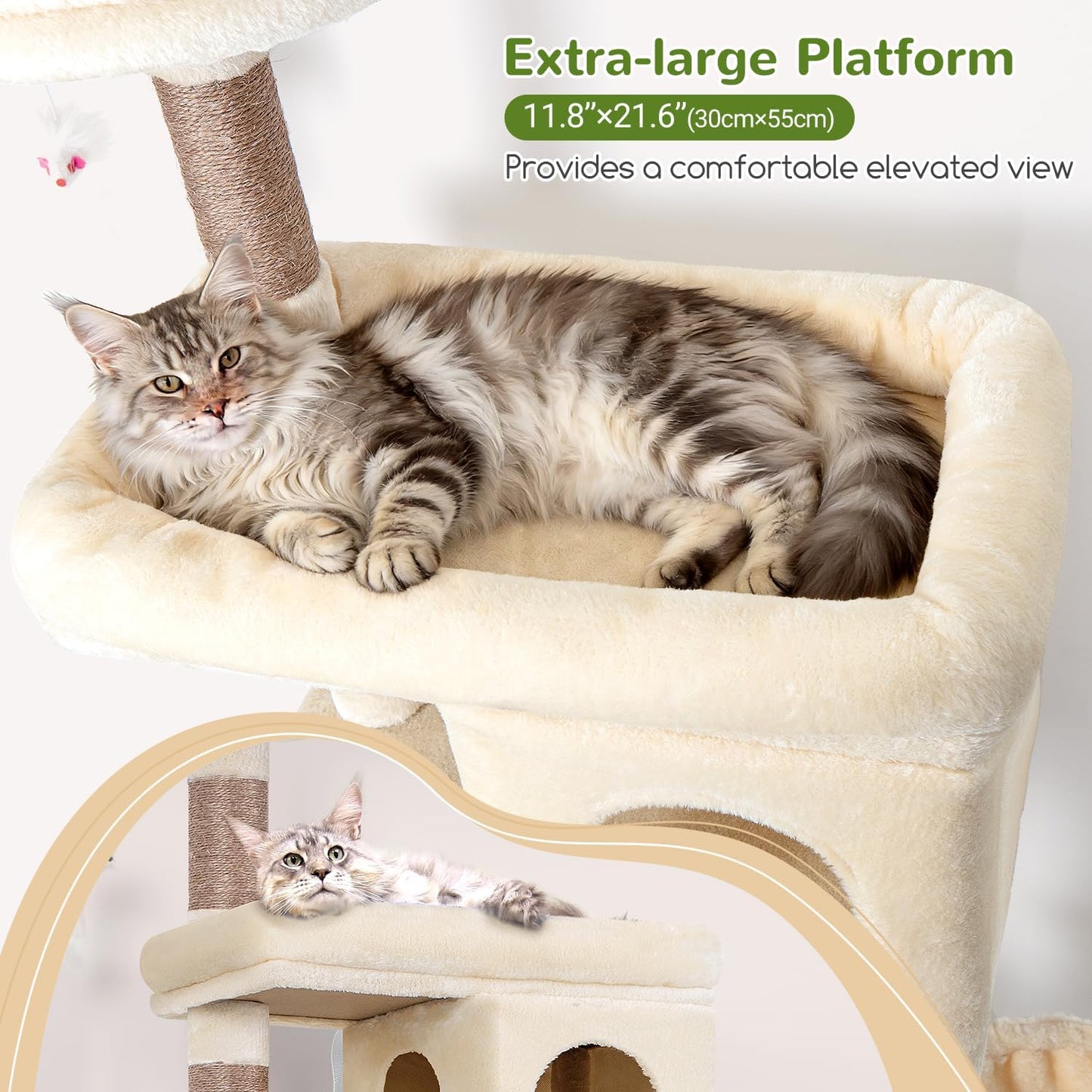 Árbol gatos resistente 72pulg para gatos grandes