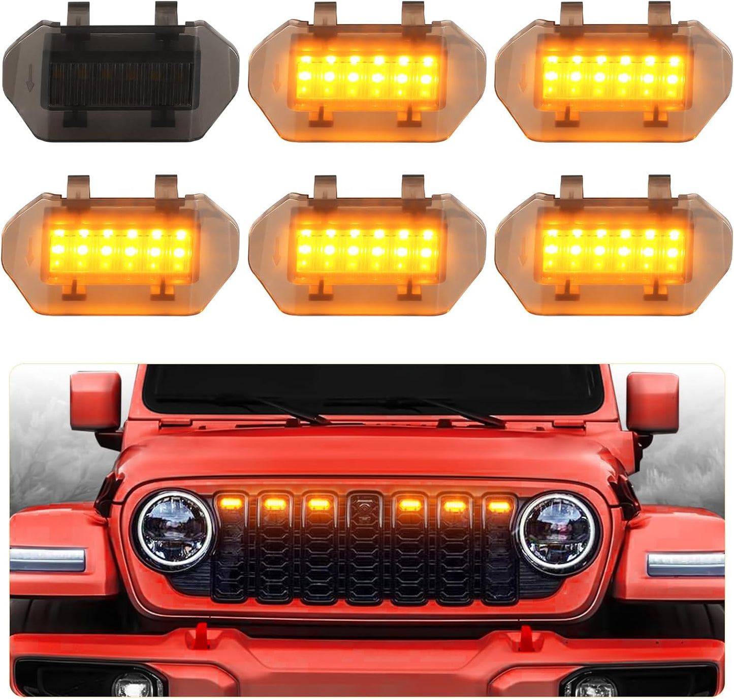 Luces LED ámbar para Jeep Wrangler JL JLU Sport 6en1