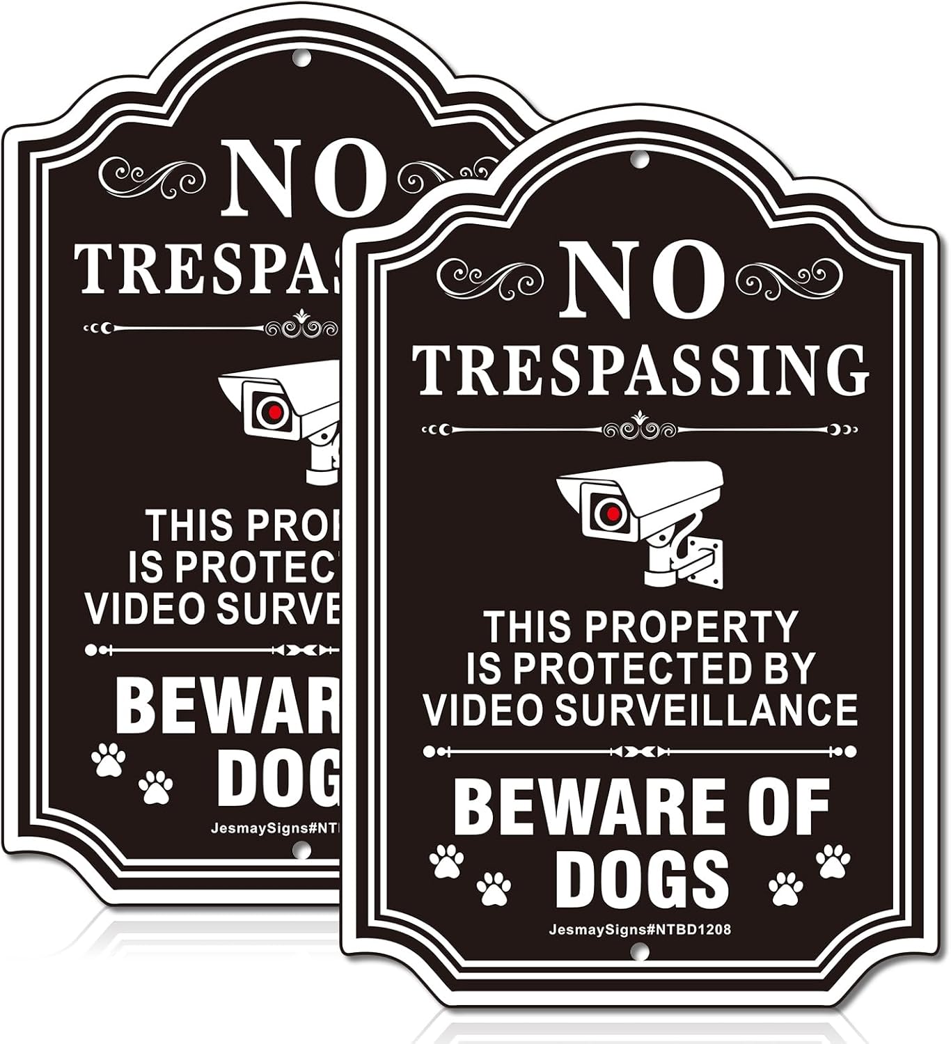 Letreros No Trespassing y Beware de aluminio reflectante