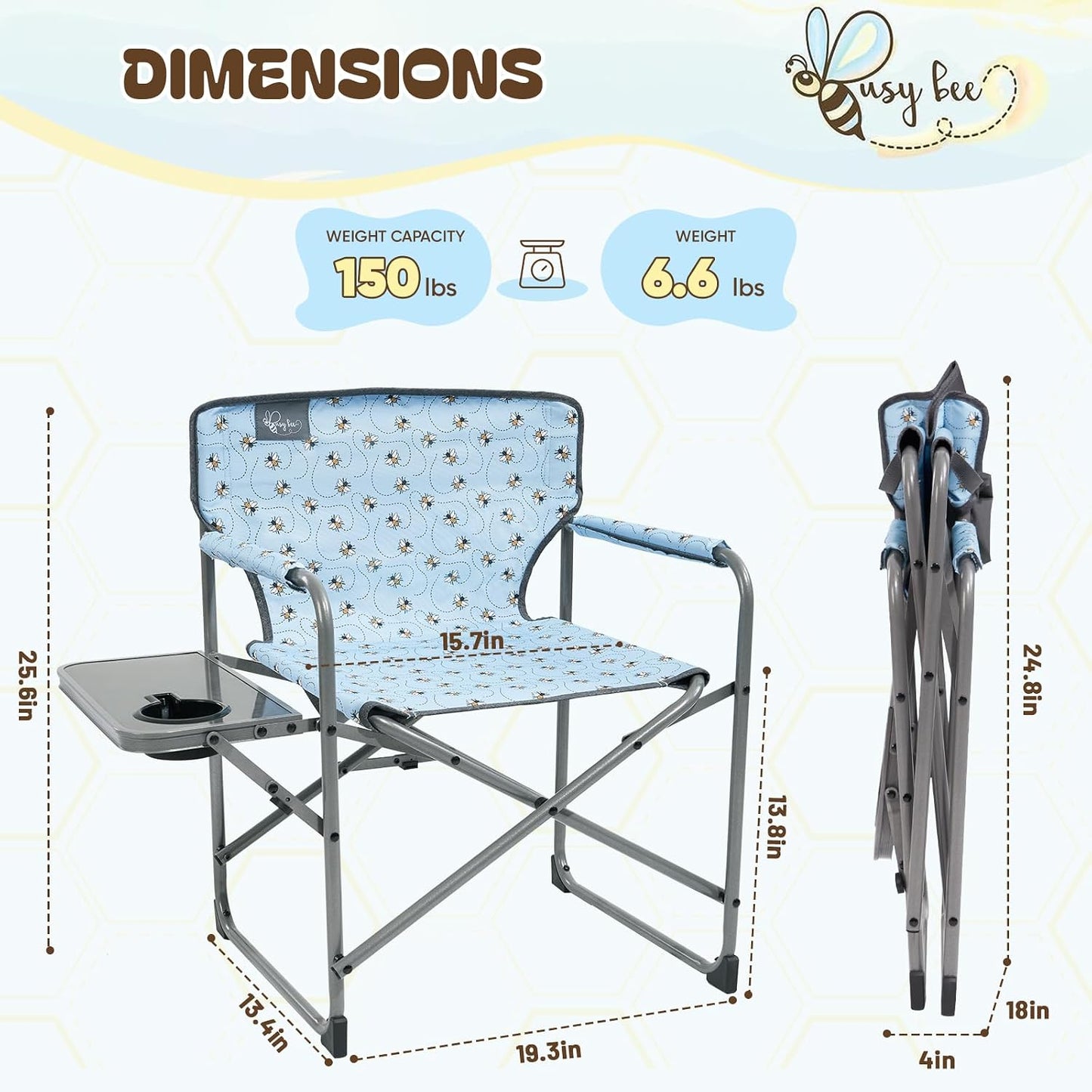 Silla plegable niños con soporte para bebida 150lbs