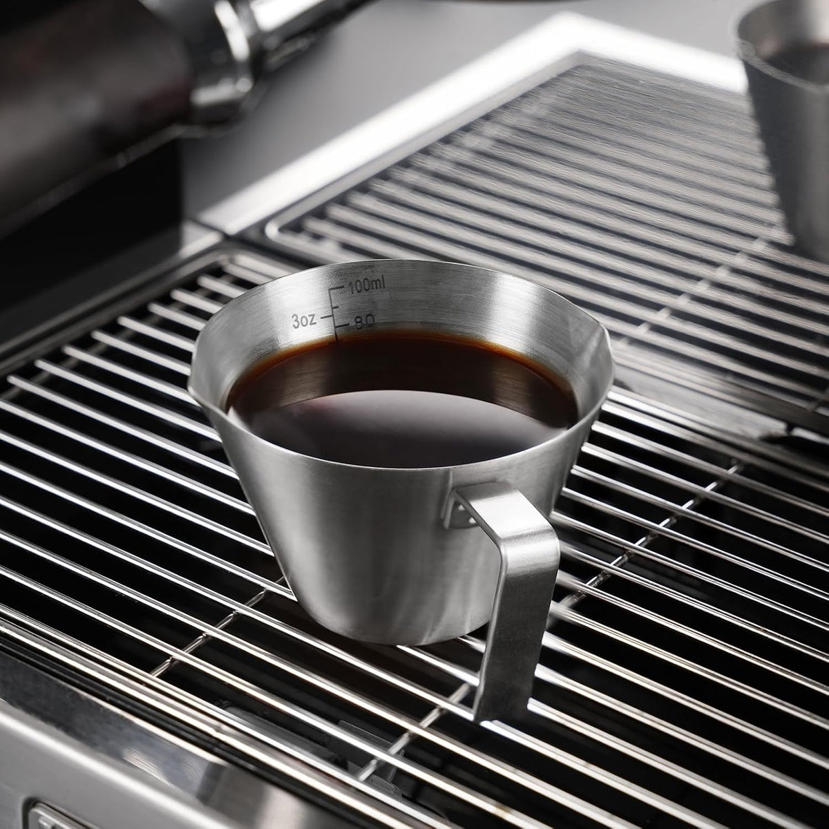 Taza café expreso acero inox doble boquilla 3.4oz