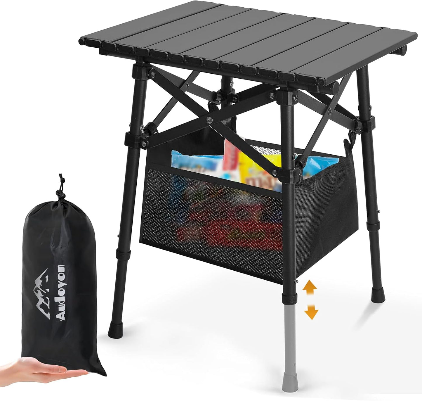 Mesa auxiliar plegable campamento 14.2-18.9" aluminio ligero
