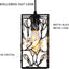 Lámpara colgante rectangular cristal jaula metal 1 luz negro