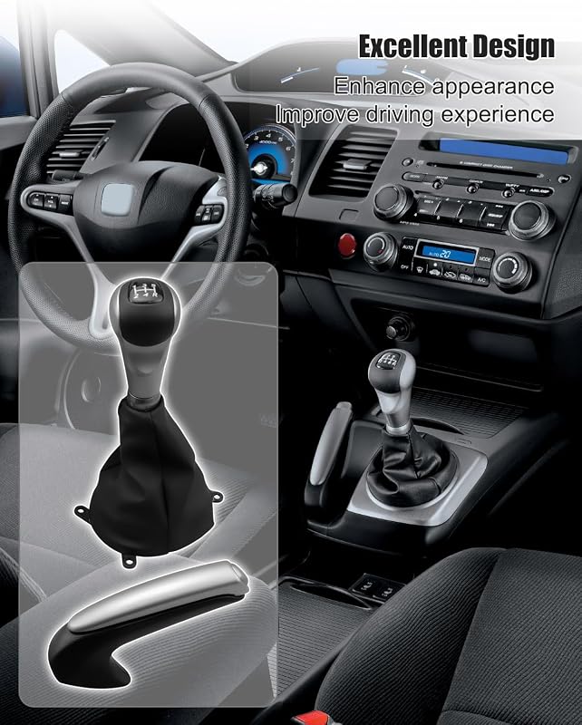 Set perillas cambio manual 5 velocidades cuero Honda Civic