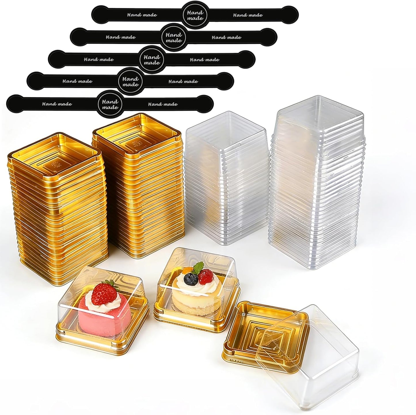 Set 50 Recipientes Pastel Luna 3pulg Individual Con Tapas