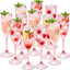 12 Vasos Champán Plástico Rosa 5.4oz para Fiesta Boda