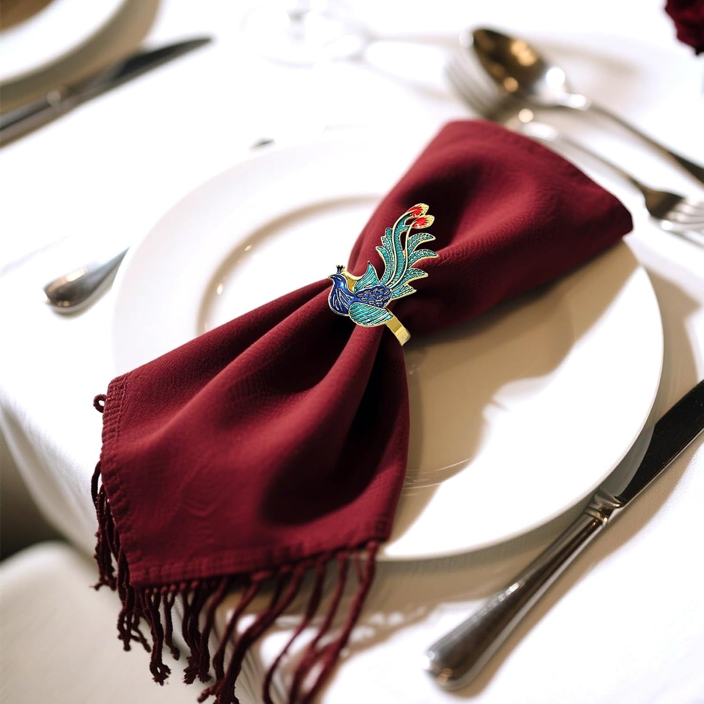 6 Pzas Servilleteros Esmaltados Pájaros Decoración Fiesta Boda