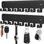 Soporte adhesivo para llaves con 8 ganchos metal negro set 2
