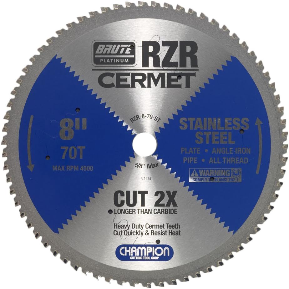 Hoja sierra circular 8pulg 70T acero inox