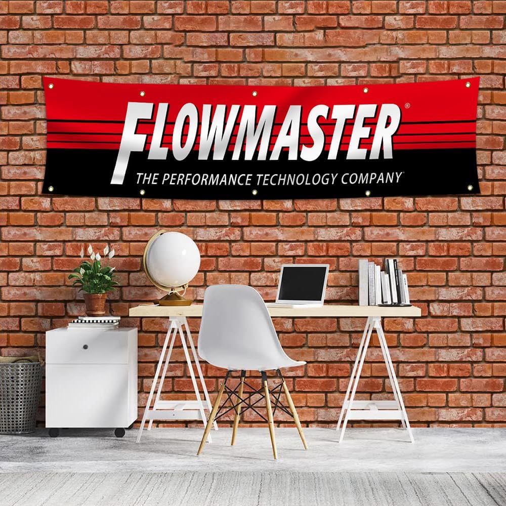 Cartel carreras coches comp Flowmaster para garaje hombre