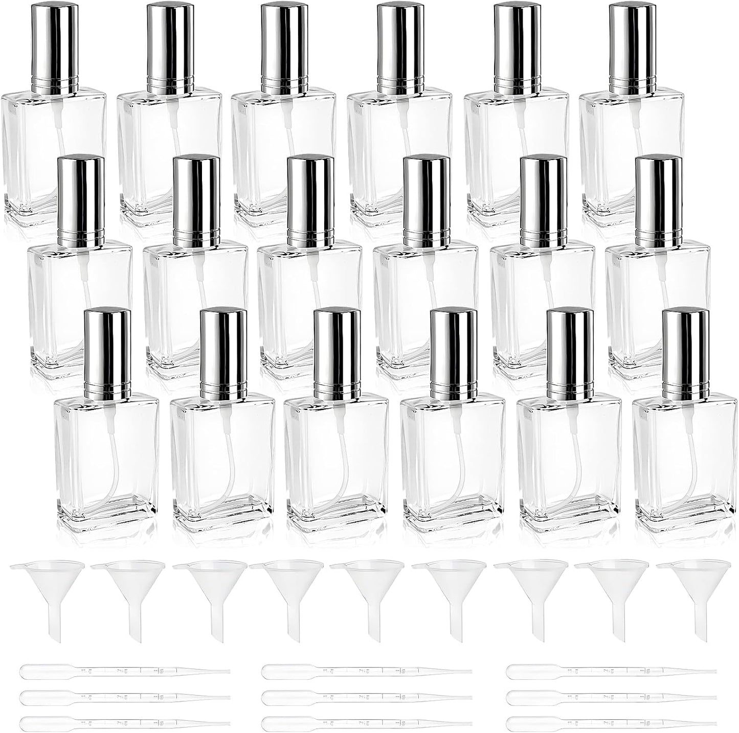 20 Botellas Perfume Vidrio 0.5oz con Cuentagotas para Viaje