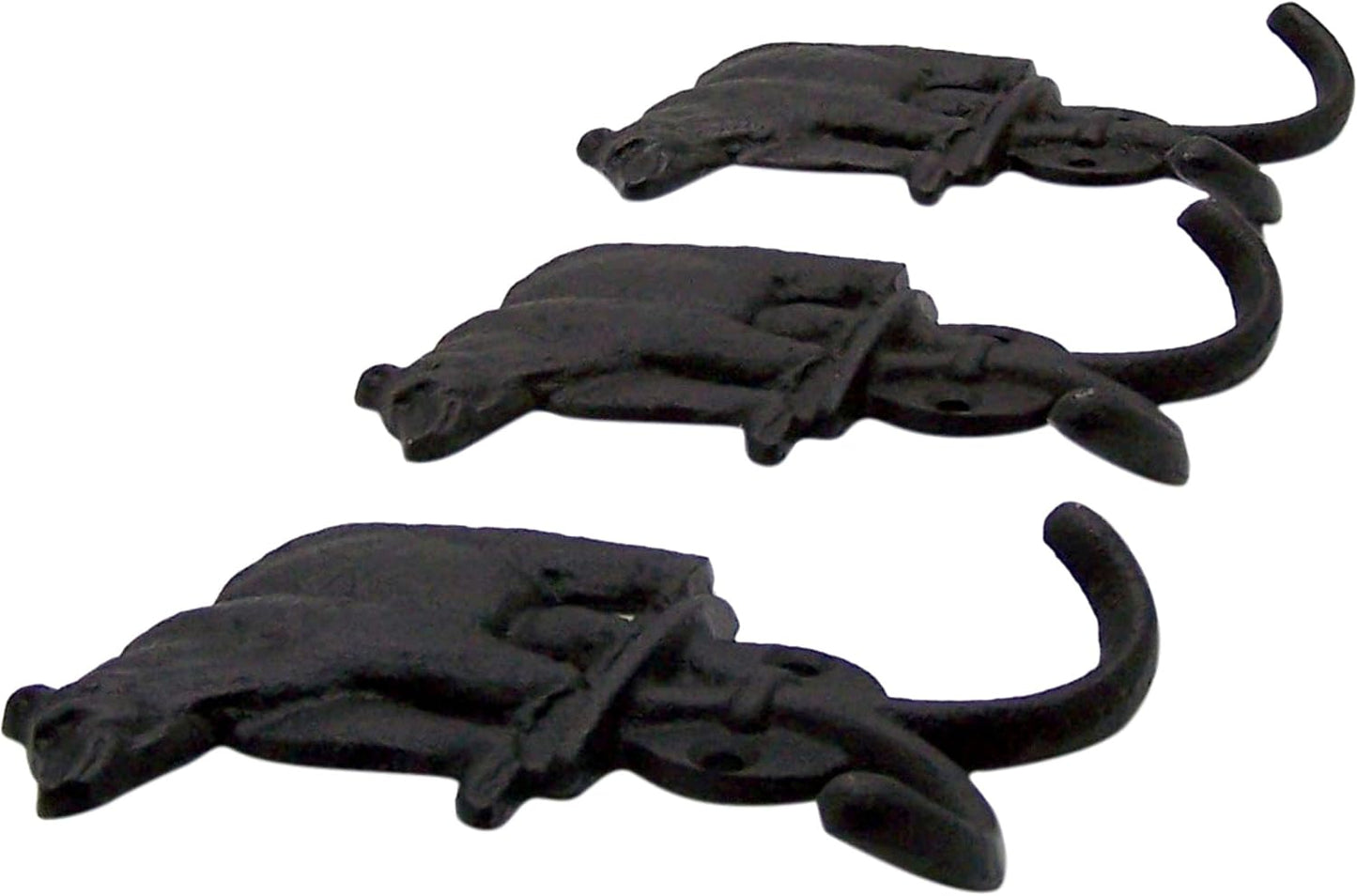 Ganchos hierro fundido doble pared set 3 5.25pulg