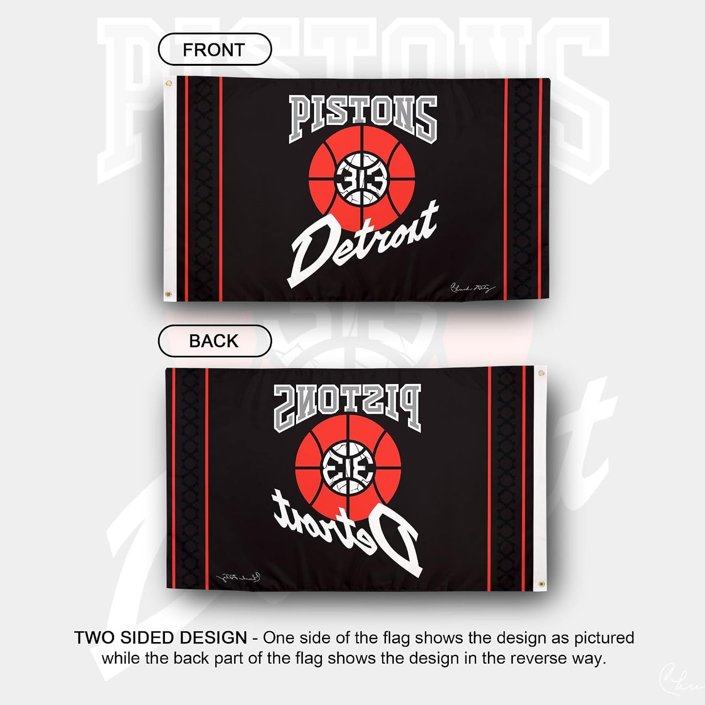 Bandera Detroit Pistons NBA 3x5ft poliéster