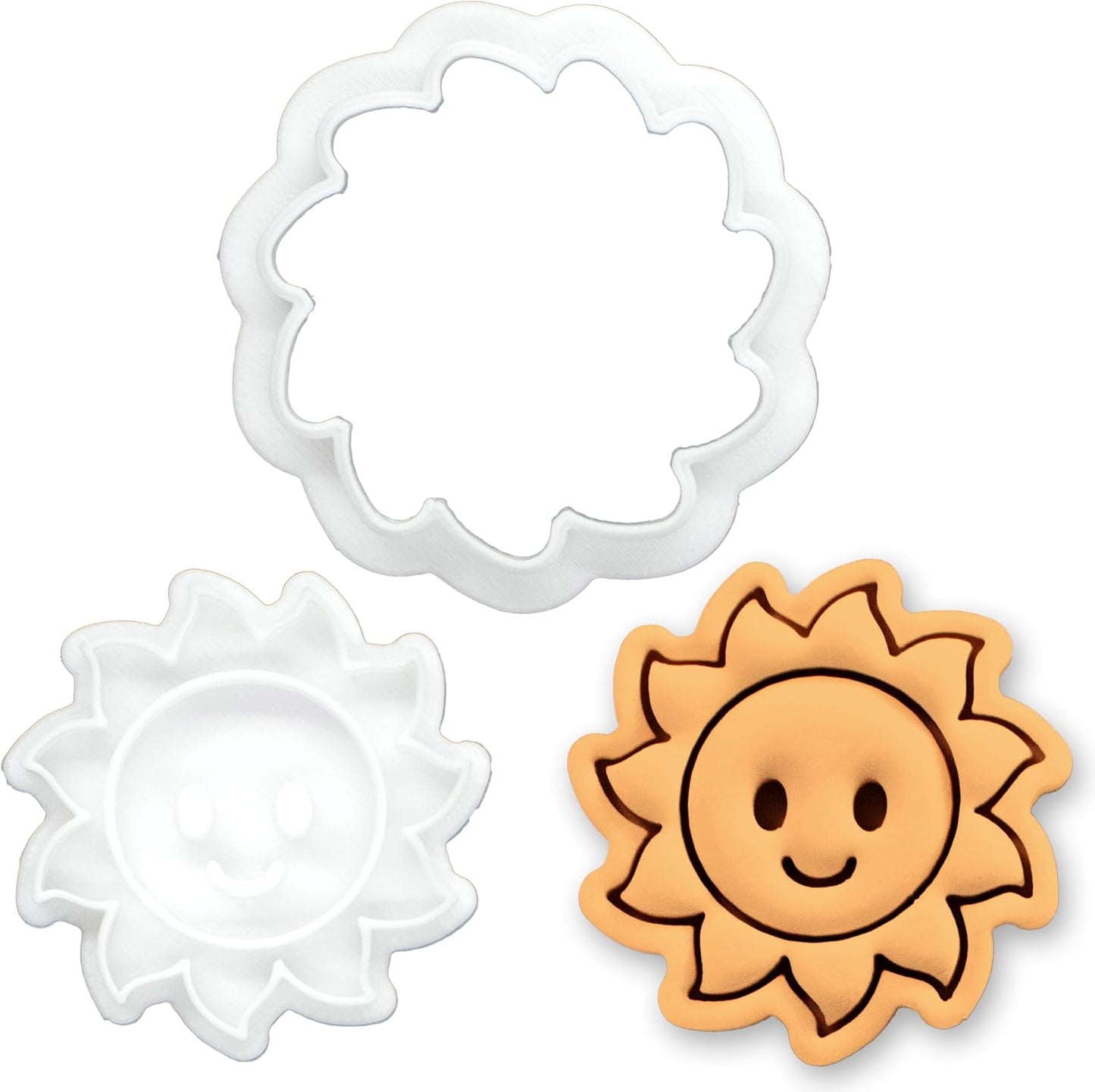 Juego mini cortadores galletas sellos Smiley Sunshine