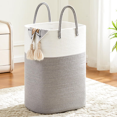 Canasta algodón 40L para ropa sucia bebé y mantas