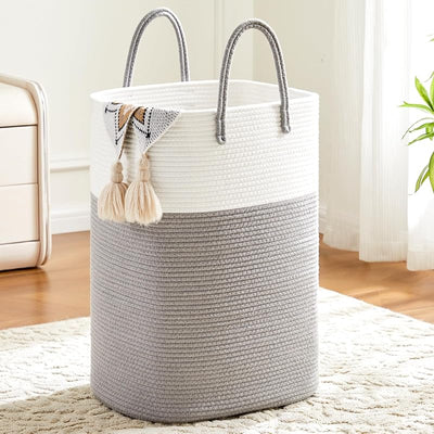 Canasta algodón 40L para ropa sucia bebé y mantas