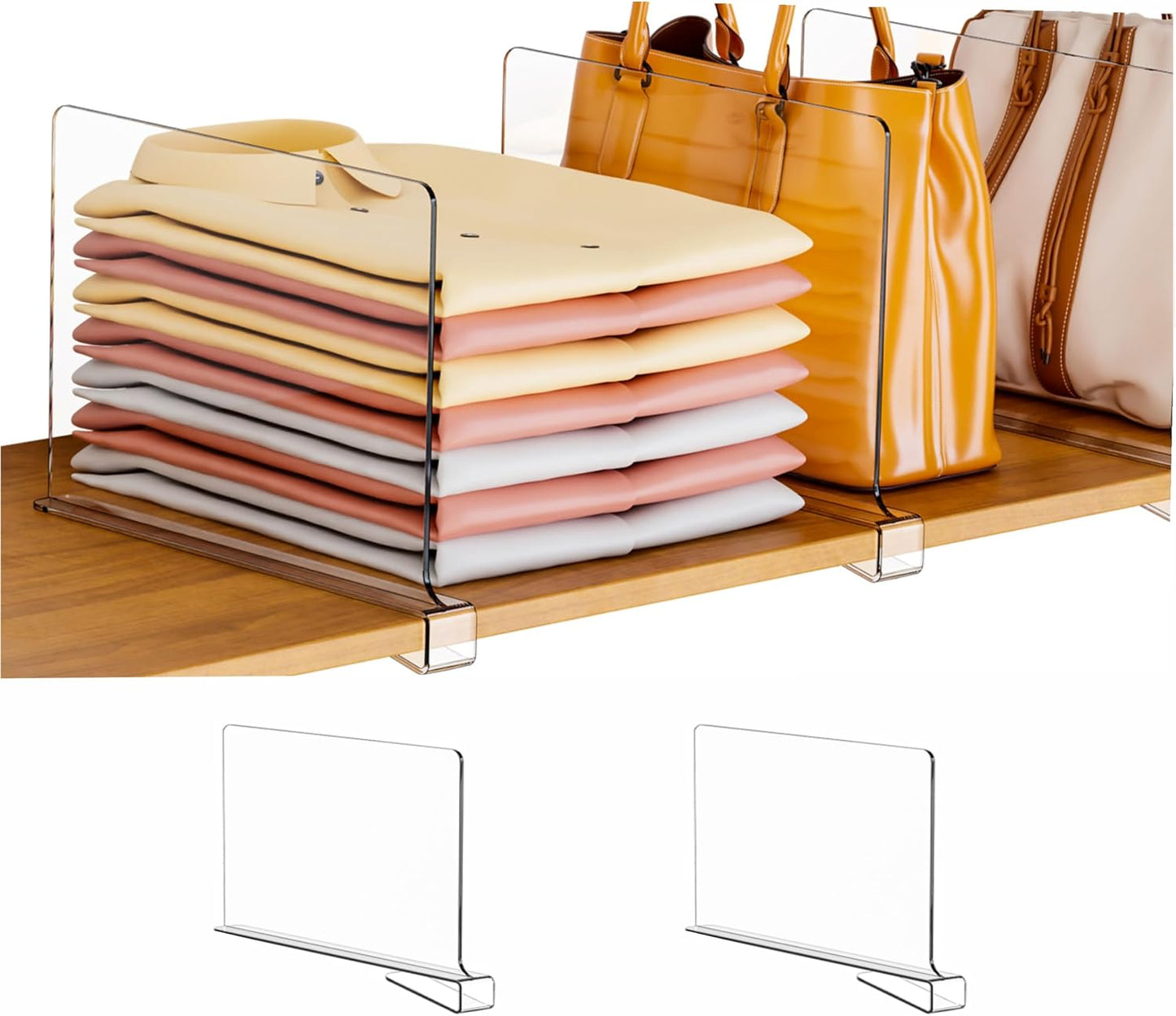 Estantes para Armario de Madera con 4 Niveles Ajustables