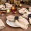Set 48 servilletas lino natural dobladillas lavables bodas